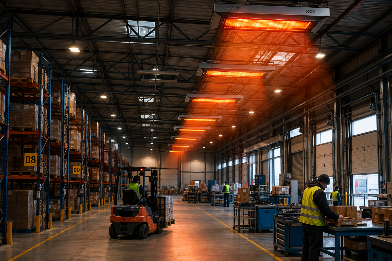 Chauffage infrarouge industriel : le guide complet pour chauffer un entrepôt, un atelier ou un poste de travail