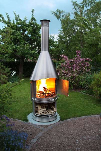 cheminée barbecue jardin feu de bois fargau
