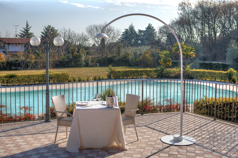 fargau riviera parasol chauffant électrique radiant terrasse piscine